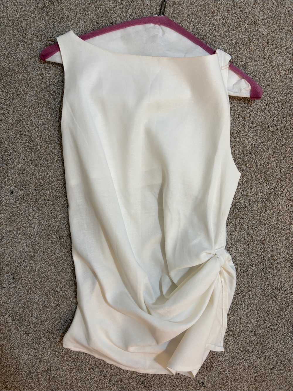 Vici White Asymmetrical Tie Front Tank Top